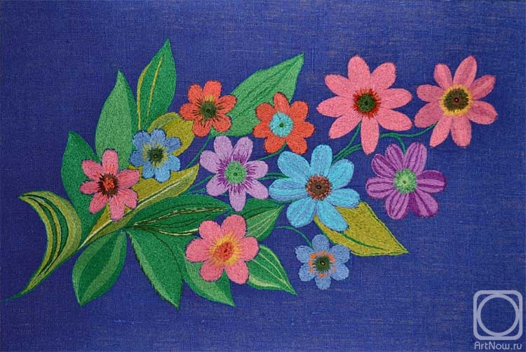 Luhverchik Ekaterina. Embroidered painting "Spring bouquet"