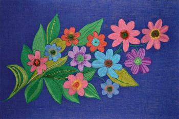 Embroidered painting "Spring bouquet". Luhverchik Ekaterina