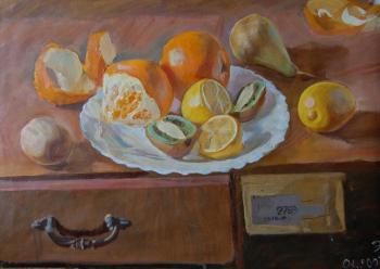 Stil-Life With Oranges, Lemons, Pear & Kiwi Fruits. Dobrovolskaya Gayane