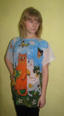 Women's tunic "Cat family". Zarechnova Yulia
