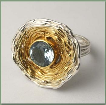 Ring with blue topaz