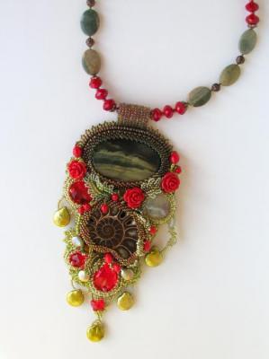 Pendant-necklace _"Valley of roses"