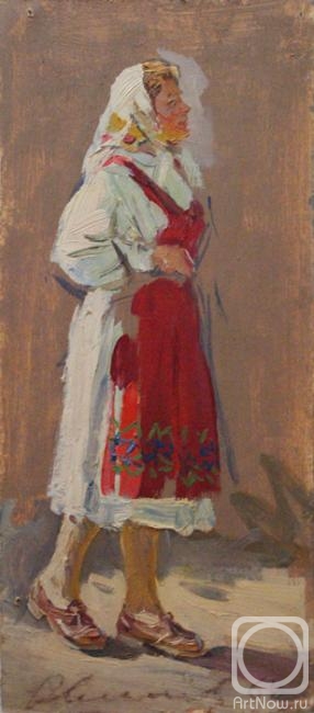 Ovchinnikov Nukolay. Woman in red apron