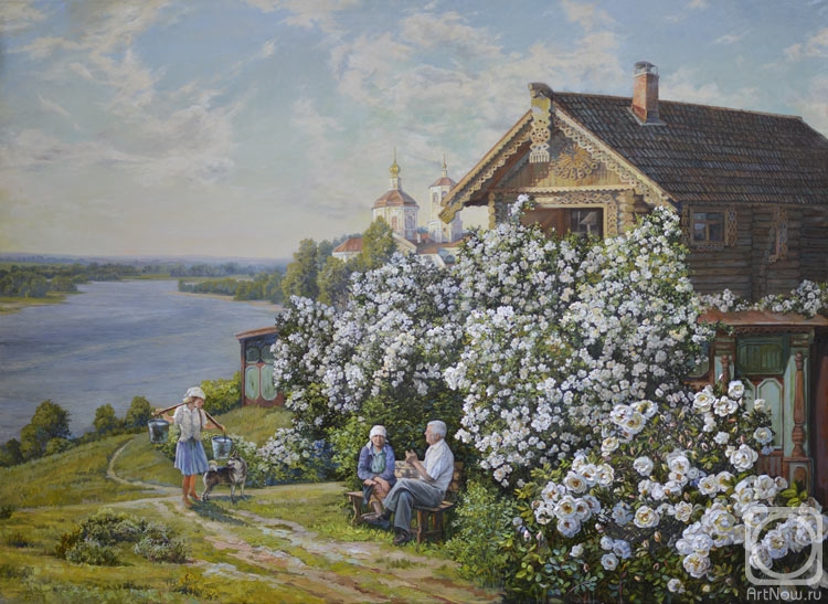 Panov Eduard. Wild roses. Volga Coast