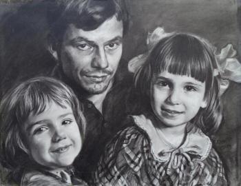 Triple Portrait, from a photo. Dobrovolskaya Gayane