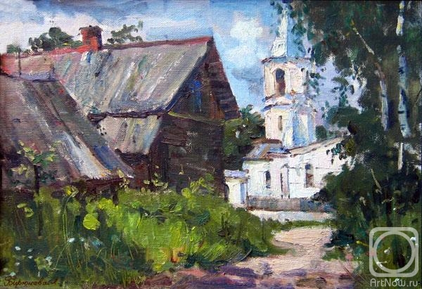 Biryukova Lyudmila. View of the Church of the exaltation of the cross. Velye