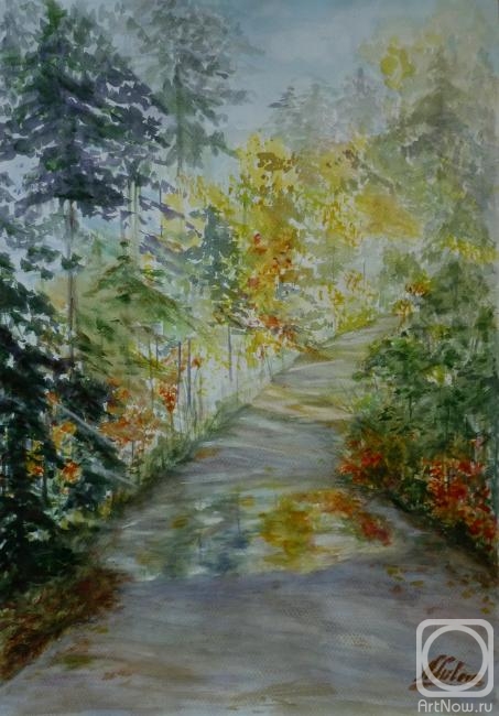 Lizlova Natalija. A road through the forest. Early October