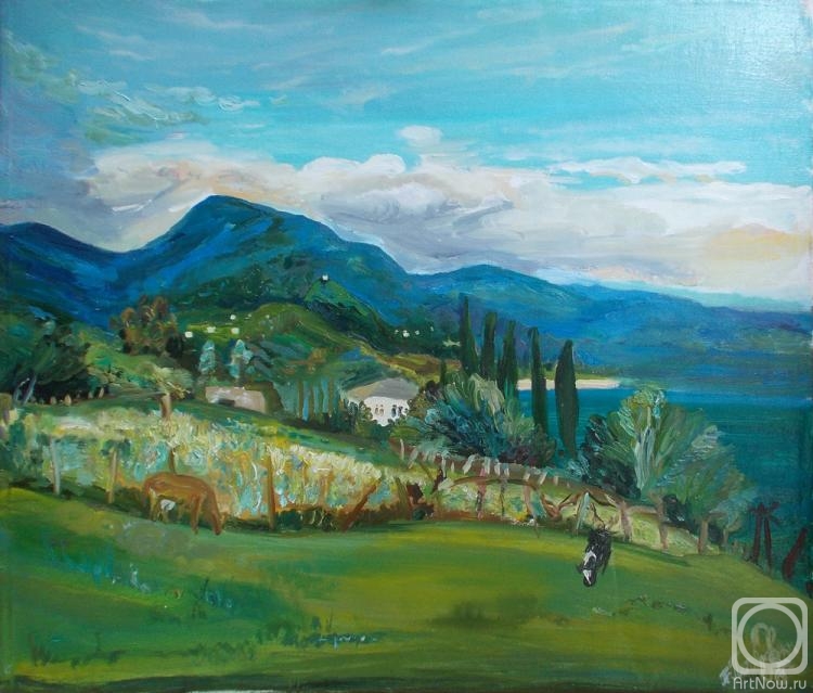 Petrovskaya-Petovraji Olga. Abkhazia. View of mount Afon and mount Iverskaya