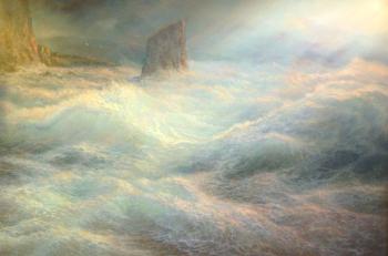 Waves of Black sea. A rock "Sail" (). Panin Sergey