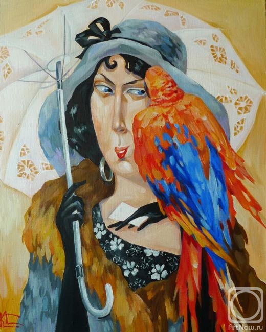 Panina Kira. The lady with the parrot