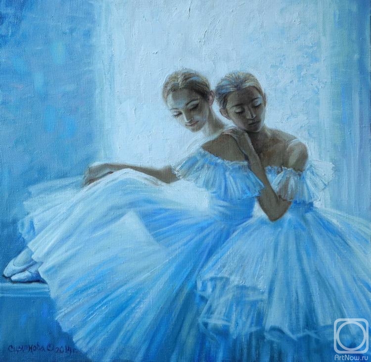 Simonova Olga. Two ballerinas at a window