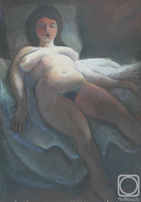 Картина. Кленов Валерий. Лежащая с закрытыми глазами