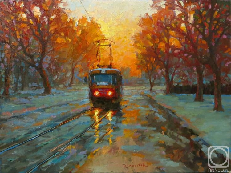 Volkov Sergey. Sunrise. The first tram