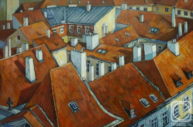 Panina Kira. The roofs of old Prague
