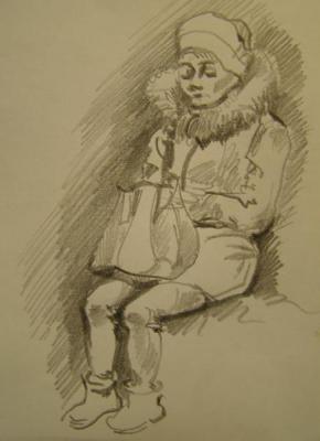 Five minutes sketch in the subway 24