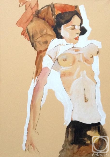 .  . Semi-Nude Girl. Egon Schiele