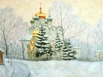 Novodevichiy monastery under the snow. Razzhivin Igor