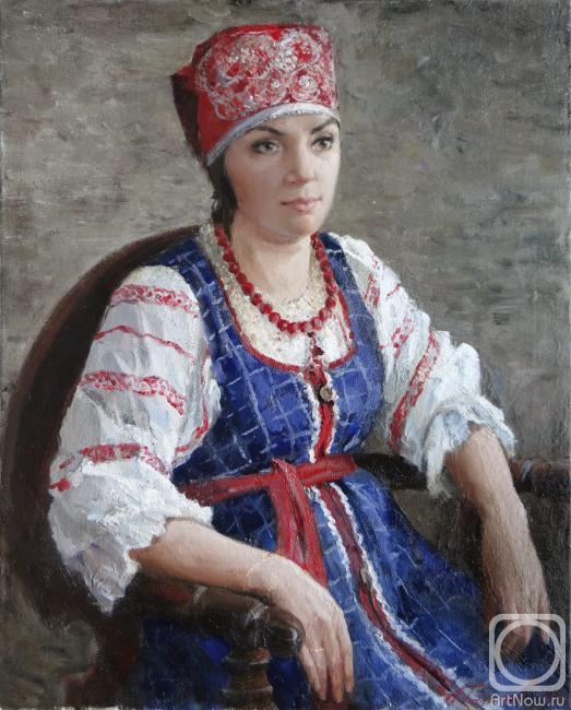 Galimov Azat. Portrait of Julia in Russian costume