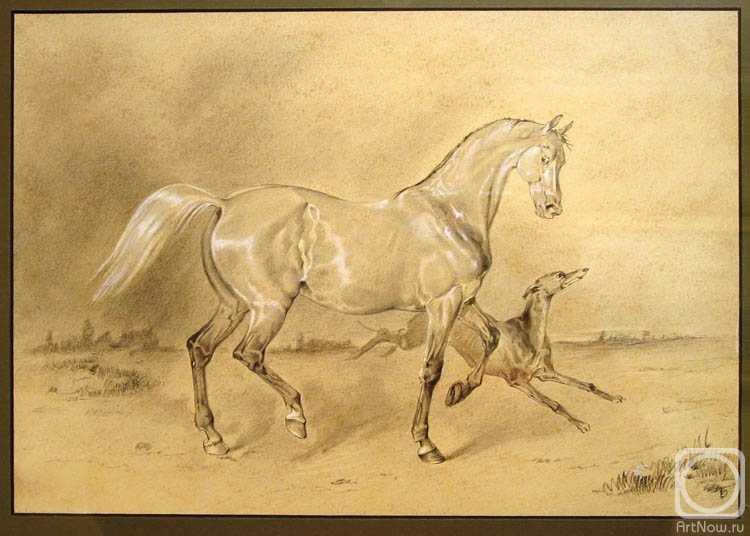 Finagenov Dmitriy. Horse and dog (copy: N.E. Sverchkov)