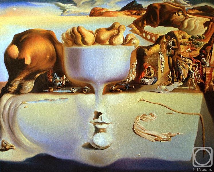    .  . Apparation of face and fruit dish on a beach (S.Dali)