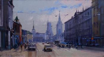 Morning indigo color. Krasnopresnenskaya street