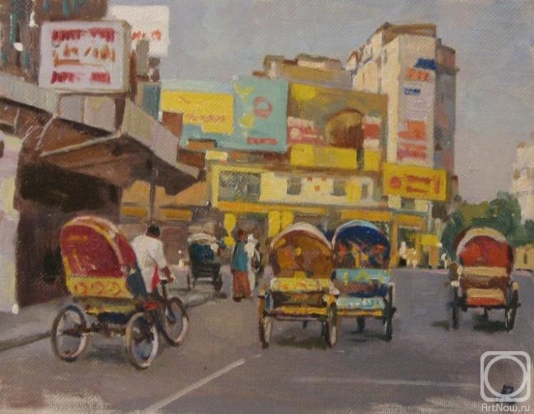 Lapovok Vladimir. Bengal. Metropolitan cycle rickshaws (etude)