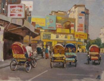 Bengal. Metropolitan cycle rickshaws (etude). Lapovok Vladimir
