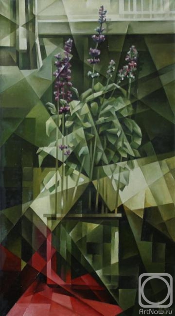 Krotkov Vassily. Pot Flowers. Cubo-futurism