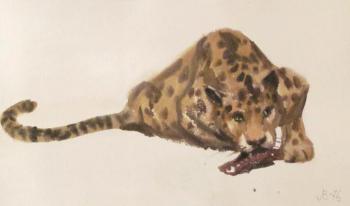 Jaguar (watercolor sketch). Lapovok Vladimir