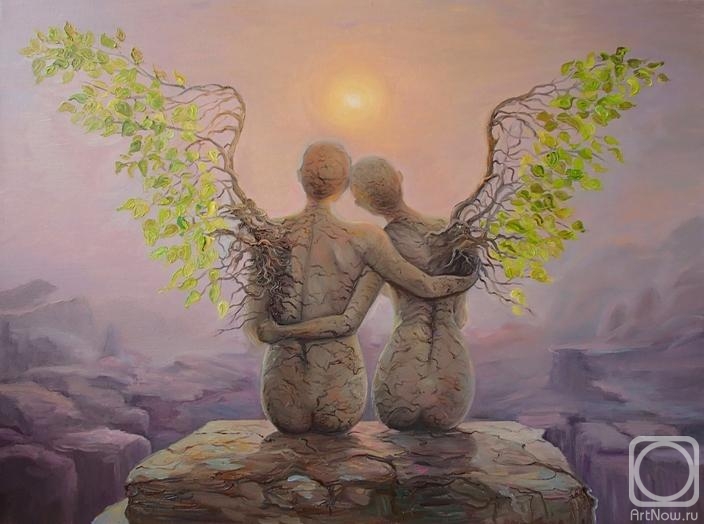 Ostraya Elena. Copy of the painting "Two Wings of Love" by Tomas Alain Koper