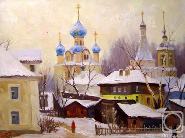 Картина маслом на холсте. Герасимов Владимир. Зима в Переславле Залесском