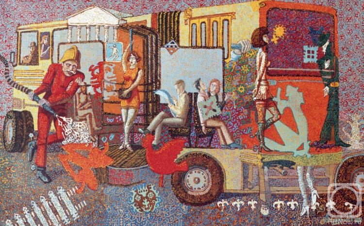 Картина маслом на холсте. Акиндинов Алексей. Икарус и пожарный