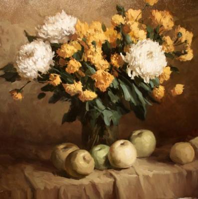 Apples and chrysanthemums