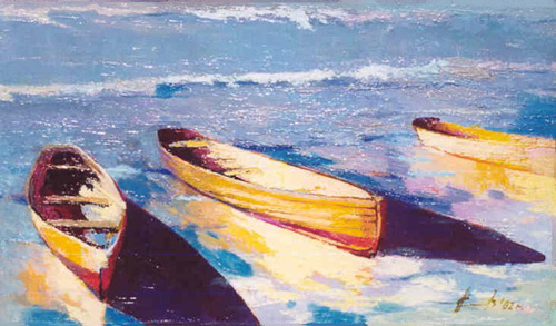 Eliseev Alexandr. Boats on a coast