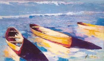 Boats on a coast. Eliseev Alexandr