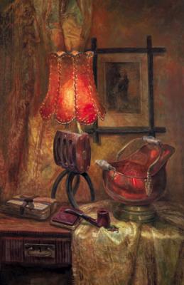 Still Life with a Lit Lamp (Lamp Is Lit). Lesokhina Lubov