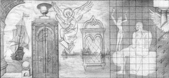 Sketch of Mural for Domodedovo School No3