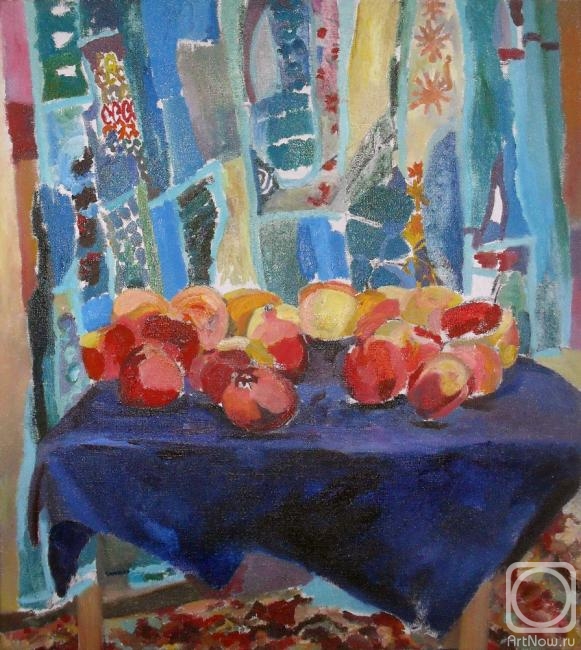 Petrovskaya-Petovraji Olga. Winter still life with pomegranates