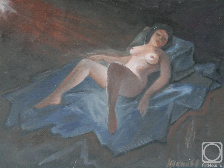 Klenov Valeriy. A woman in a dimly lit room
