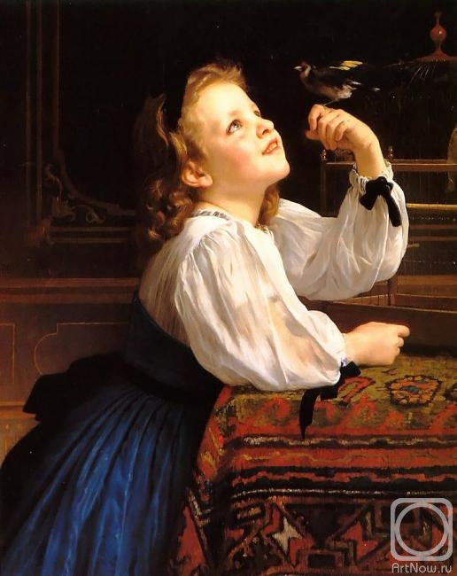 Zhukoff Fedor. Girl with a bird (copy of painting)