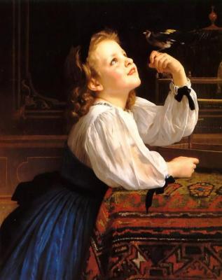 Girl with a bird (copy of painting). Zhukoff Fedor