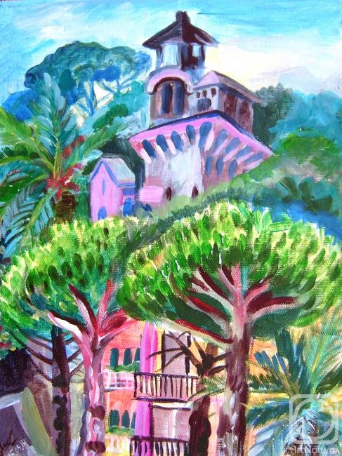Medvedeva Maria. Castle among palm trees and pine trees