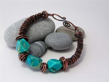 Copper bracelet with variscite. Kotova Valentina