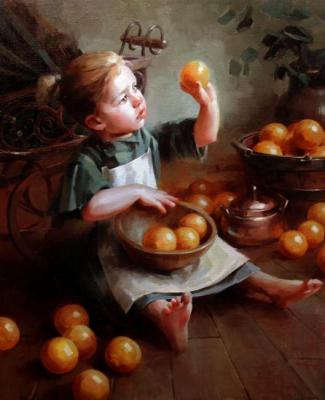 Girl and Oranges