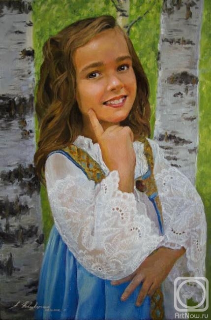 Novodvorskaya Alexandra. The girl's portrait in the Russian style