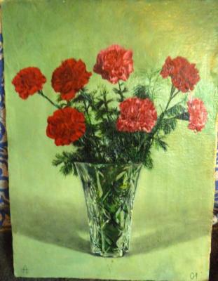 Still life from carnations. Surakin Alexandr