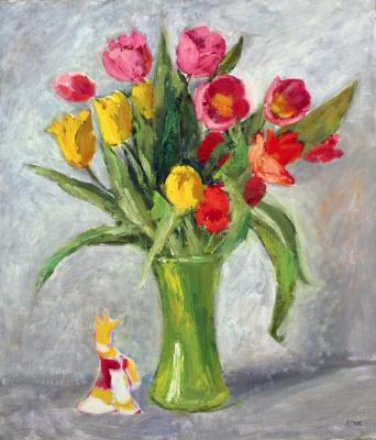 Tulips with fox. Chernov Alexey