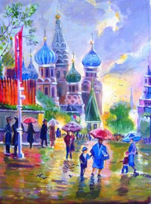 Light Rain on Red Square copy Gerald Harvey Jones. Medvedeva Maria