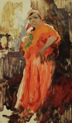 Girl in a red dress. Kovinin Valery