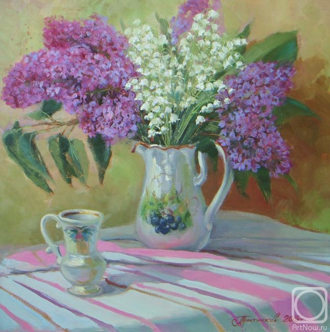 Plotnikov Alexander. Still life with lilacs and lilies of the valley
